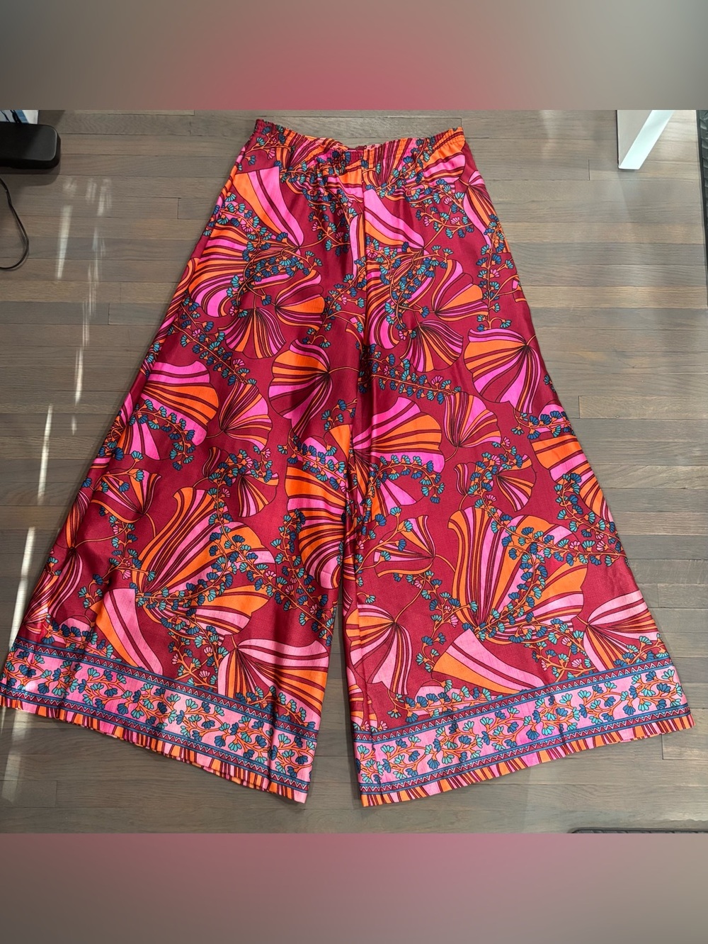 734. Danville Multicolor Floral Lounge Pants - Pink, Orange & Burgundy